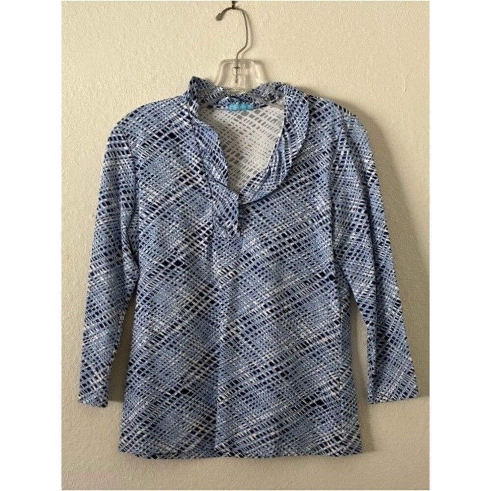 Blue Three Quarter Length J. Mclaughlin Top